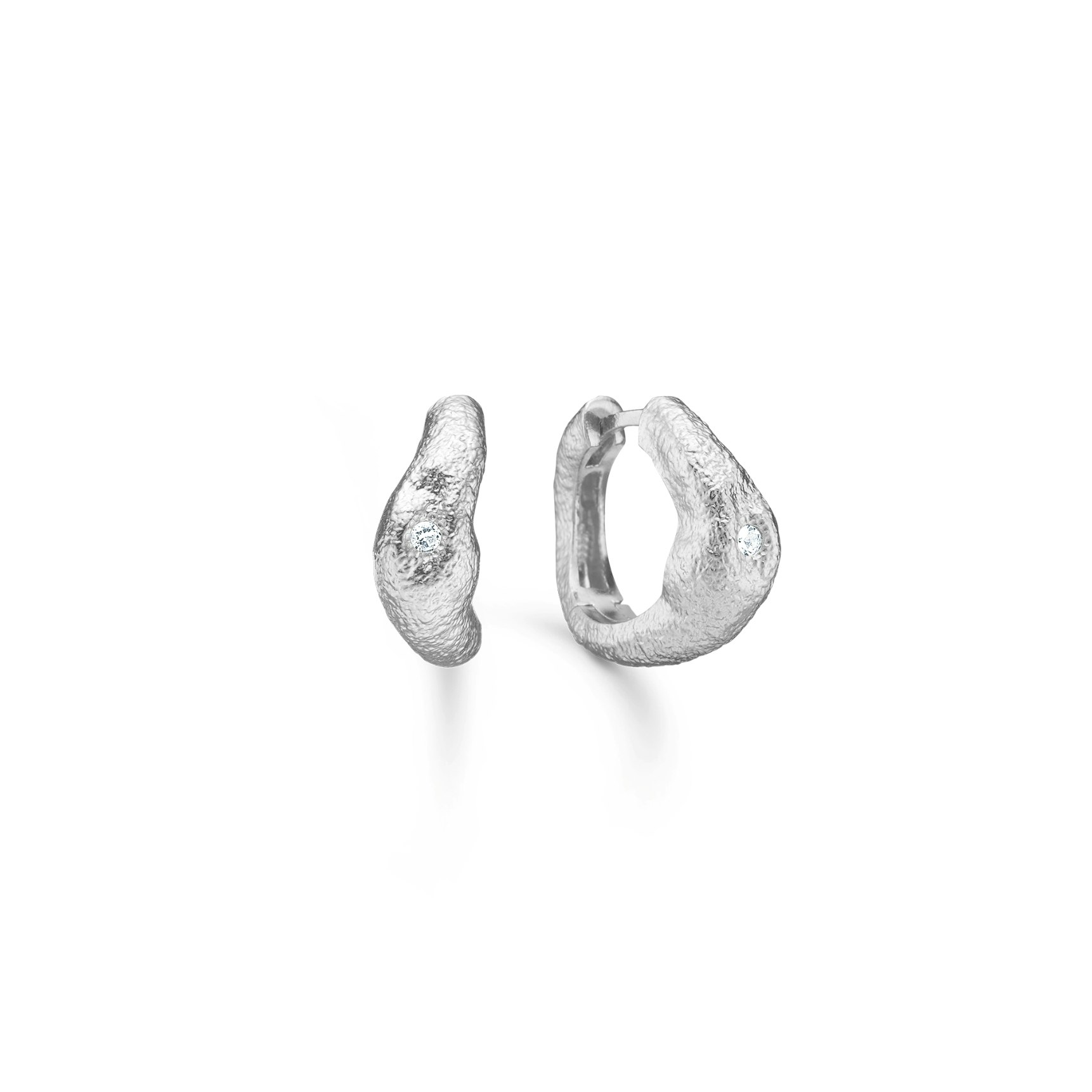 Lumi Zircon Hoops de Studio Z dans Argent Sterling 925