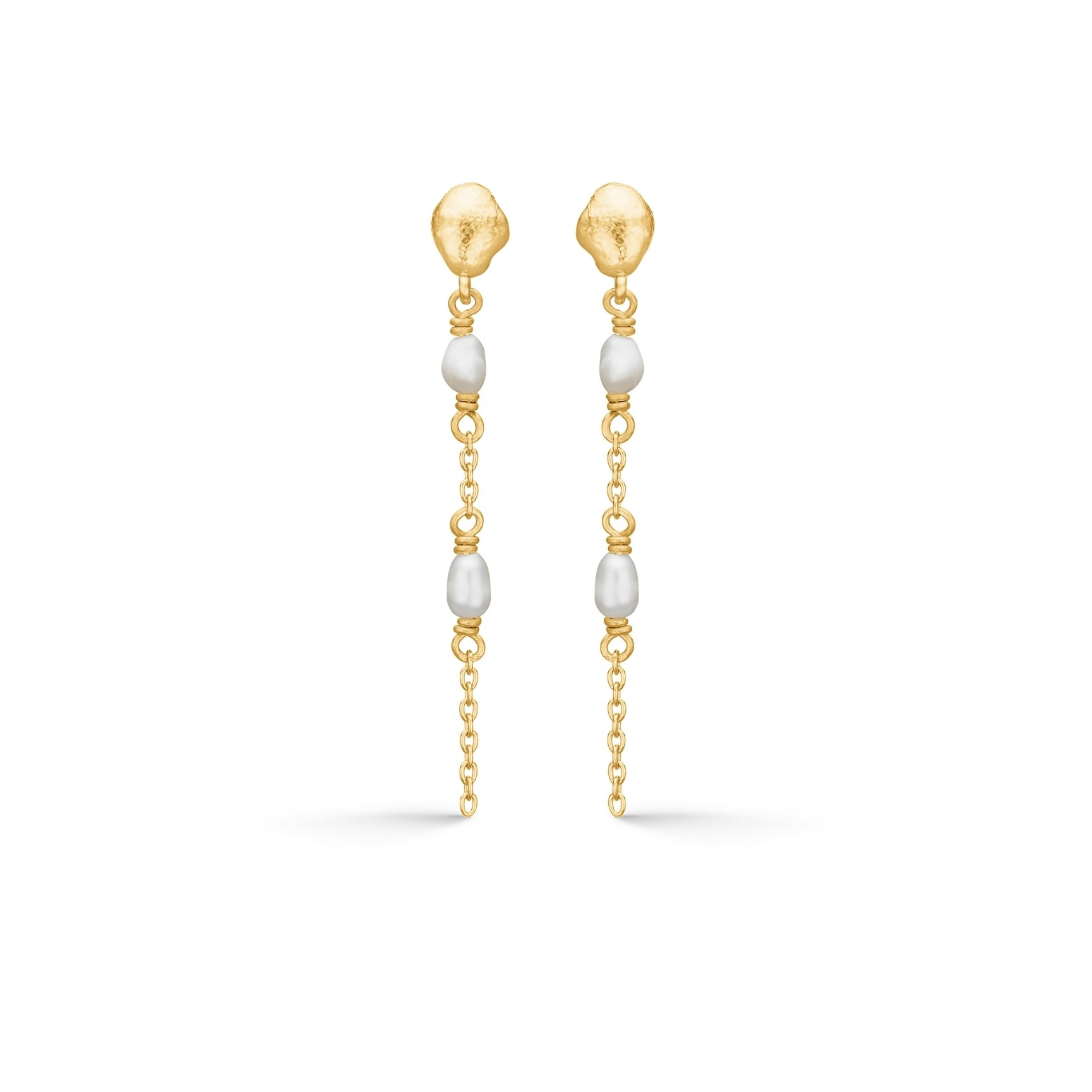 Perma Pearl Earrings de Studio Z dans Plaqué or-Argent Sterling 925