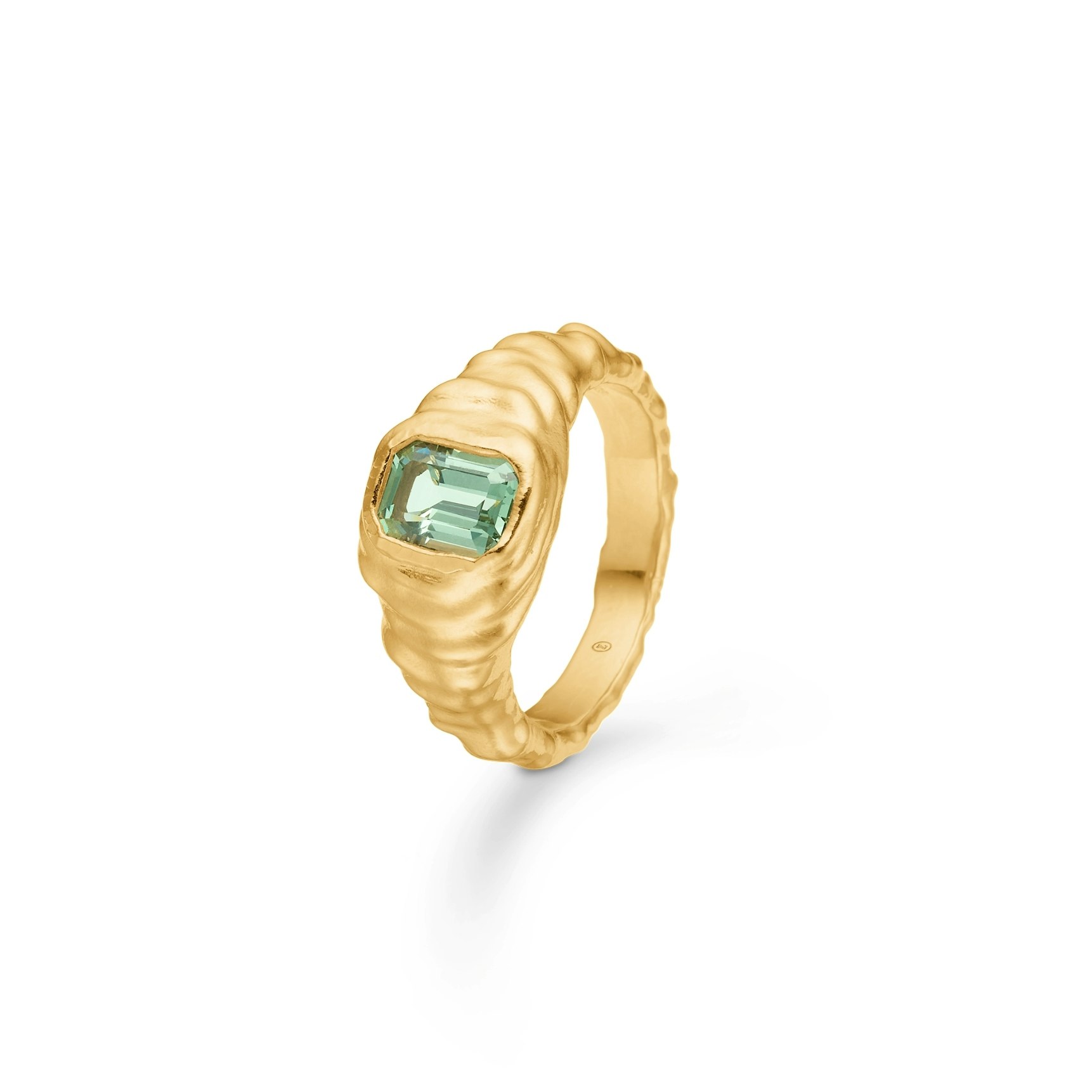 Icicle Green Zircon Ring de Studio Z dans Plaqué or-Argent Sterling 925
