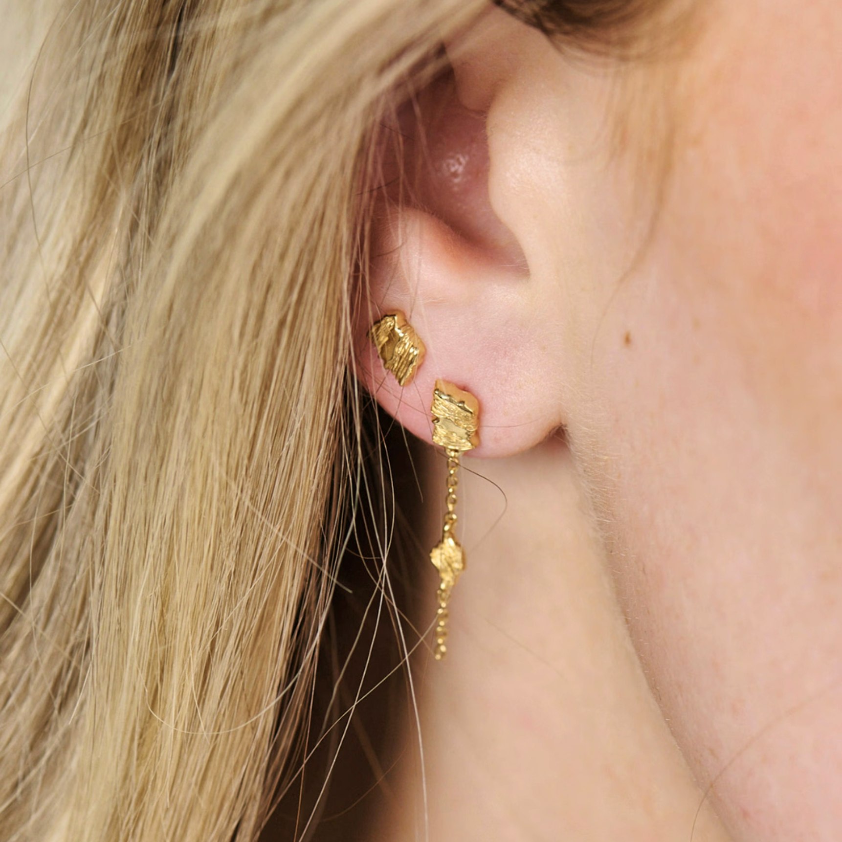 Glacier Earrings de Studio Z dans Plaqué or-Argent Sterling 925