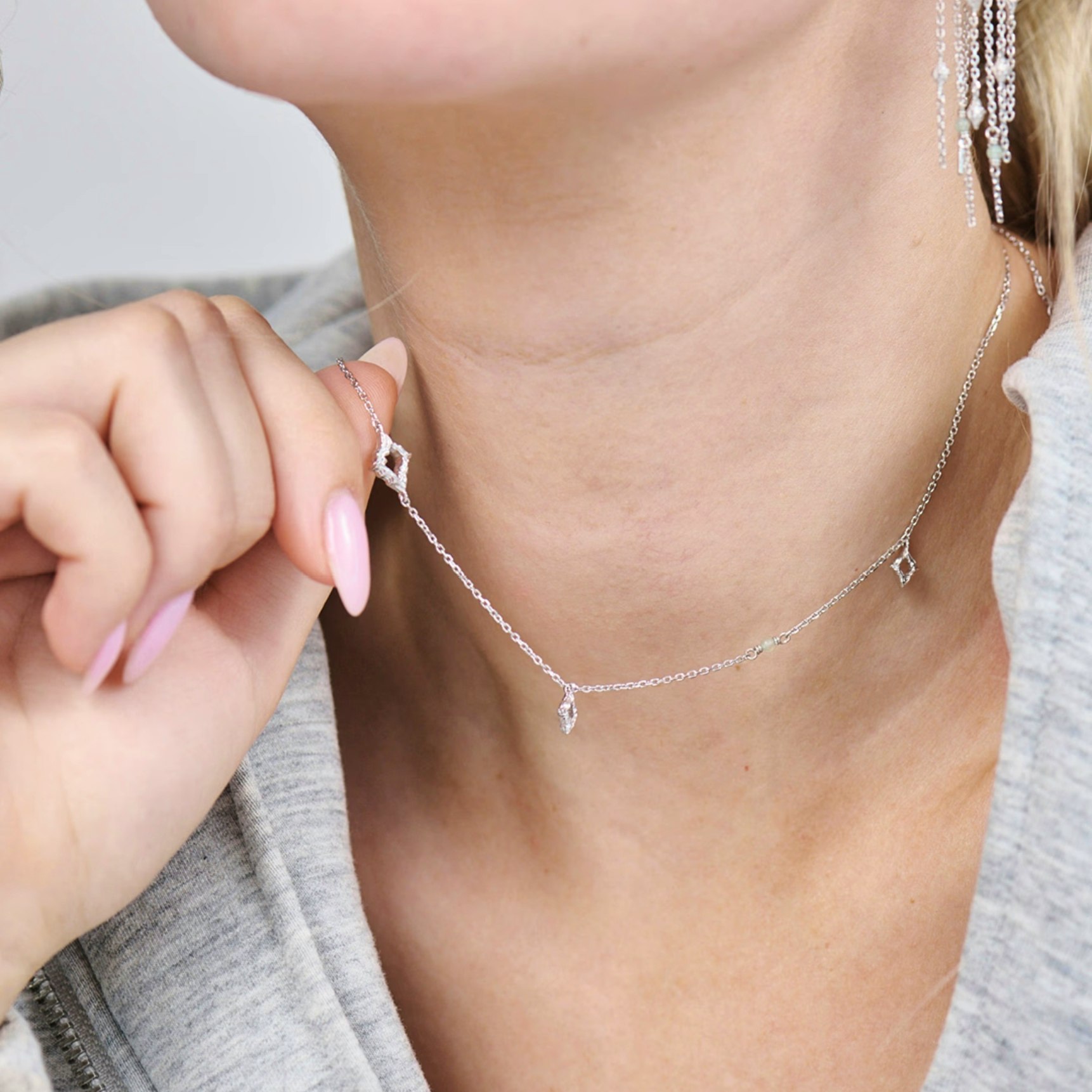 Peak Zircon Necklace de Studio Z dans Argent Sterling 925