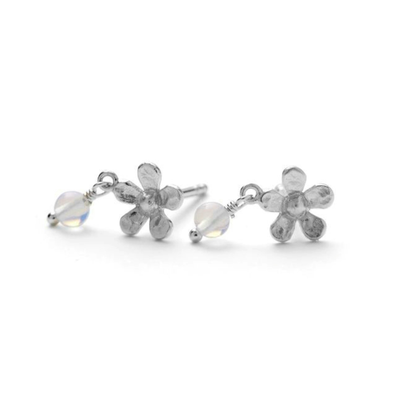 Moonstone Poppy Earsticks van Pernille Corydon in Zilver Sterling 925