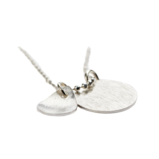 Coin & Drop necklace fra Pernille Corydon i Sølv Sterling 925| Matt,Blank