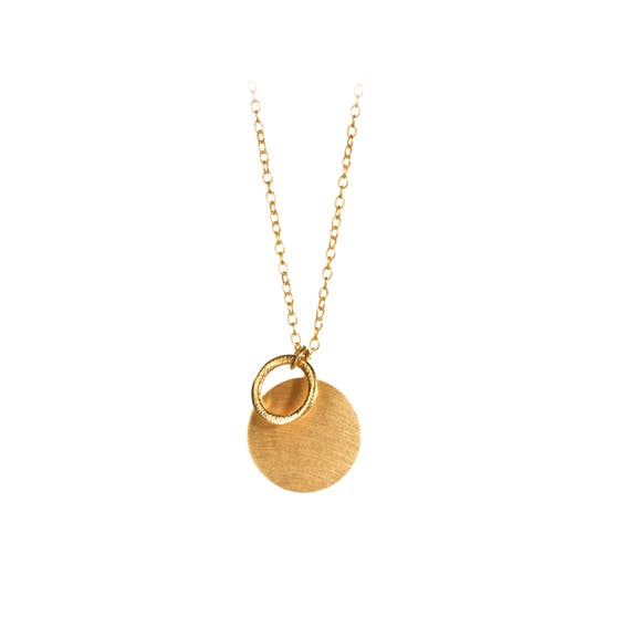 Coin & Circle necklace from Pernille Corydon in Goldplated-Silver Sterling 925