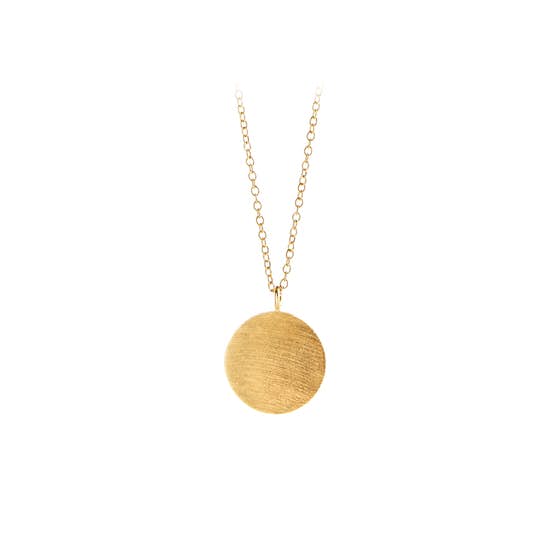 Coin necklace from Pernille Corydon in Goldplated-Silver Sterling 925| Matt,Blank