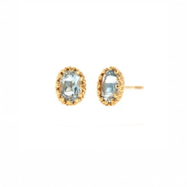 Gilded Marvels earsticks w. Blue Topaz