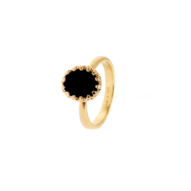 Gilded Marvels ring w. Black Agate