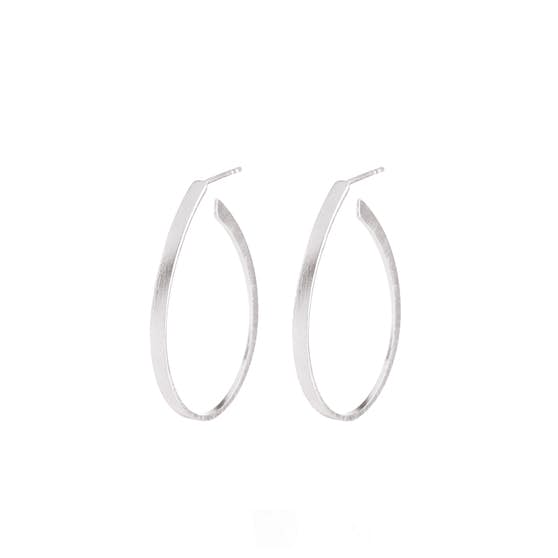Oval Creol earrings fra Pernille Corydon i Sølv Sterling 925|