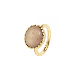 Big Gilded Marvel ring w. Sand Moonstone
