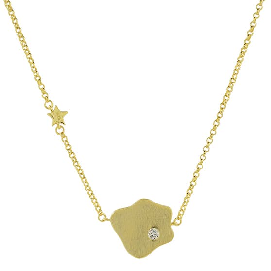 Andreas Necklace from A-Hjort in Goldplated-Silver Sterling 925| Matt,Blank