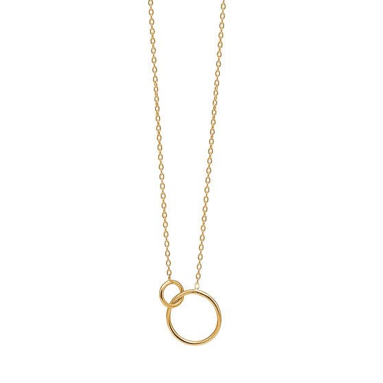 Double Circle necklace von Enamel Copenhagen in Vergoldet-Silber Sterling 925|Blank