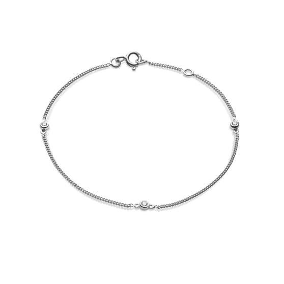 Jolie 3 White Stones bracelet from Maanesten in Silver Sterling 925|Blank
