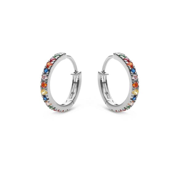 Nubia Big Colour creols from Maanesten in Silver Sterling 925