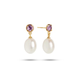Gem Candy earrings w. Pearl and Amethyst