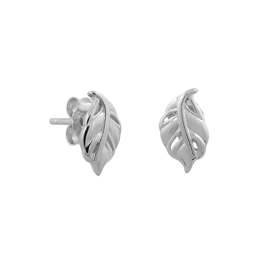 Small Leaf earsticks from By Anne in Silver Sterling 925