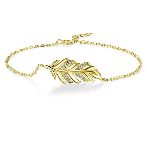 Big Leaf bracelet fra By Anne i Forgyldt-Sølv Sterling 925
