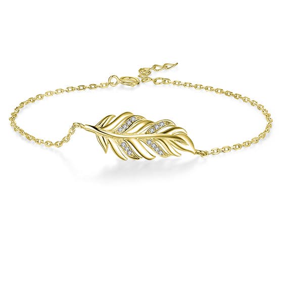 Big Leaf bracelet from A-Hjort in Goldplated-Silver Sterling 925|Blank