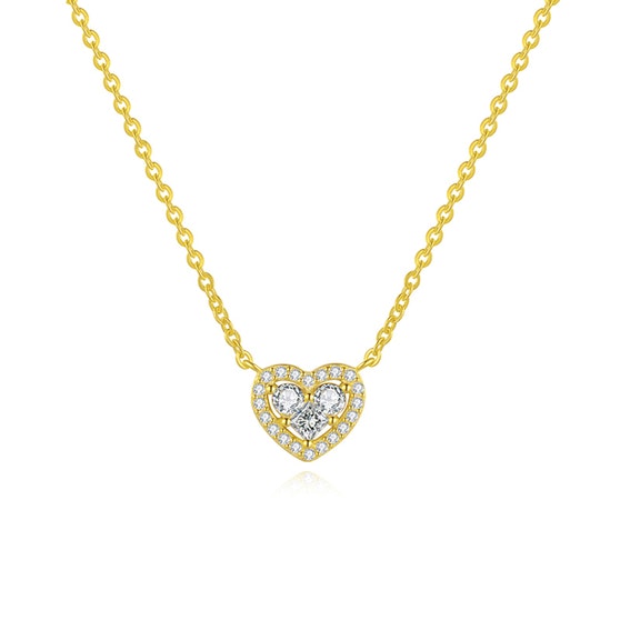 Heart necklace von By Anne in Vergoldet-Silber Sterling 925