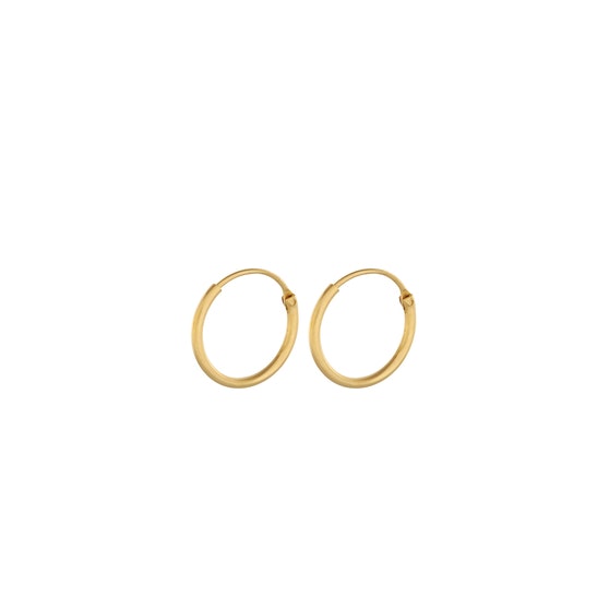 Tiny Plain hoops fra Pernille Corydon i Forgyldt-Sølv Sterling 925
