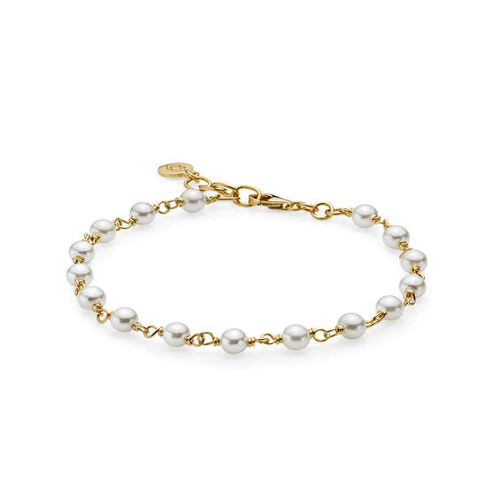 Miss Pearl bracelet White von Izabel Camille in Vergoldet-Silber Sterling 925