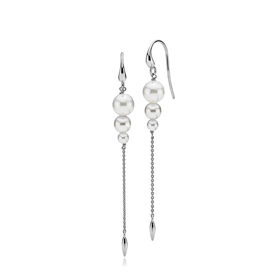 Miss Pearl earrings long White from Izabel Camille in Silver Sterling 925