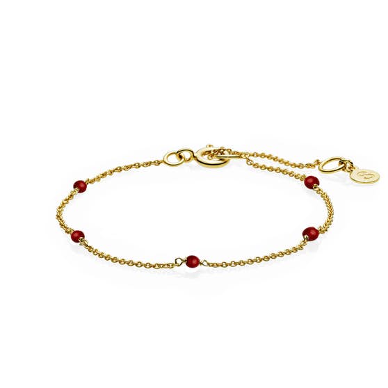 India bracelet Red from Sistie in Goldplated-Silver Sterling 925|Blank