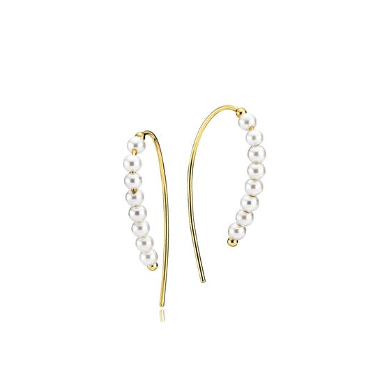 Dashing White earrings from Sistie in Goldplated-Silver Sterling 925