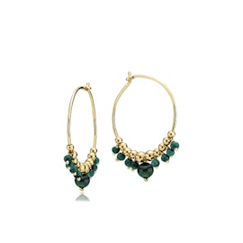 Globe creol earrings Green