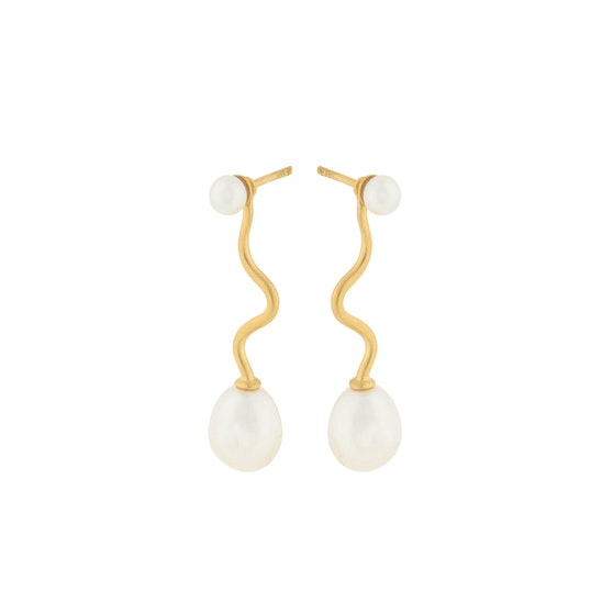 Lagoon earrings von Pernille Corydon in Vergoldet-Silber Sterling 925