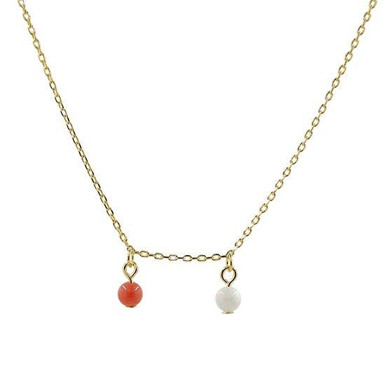 Alma Gemstone necklace fra A-Hjort i Forgyldt-Sølv Sterling 925|Blank
