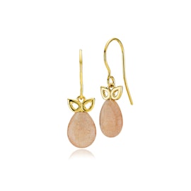Scarlet earrings peach moonstone