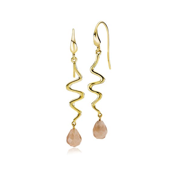 Saniya earrings peach von Izabel Camille in Vergoldet-Silber Sterling 925