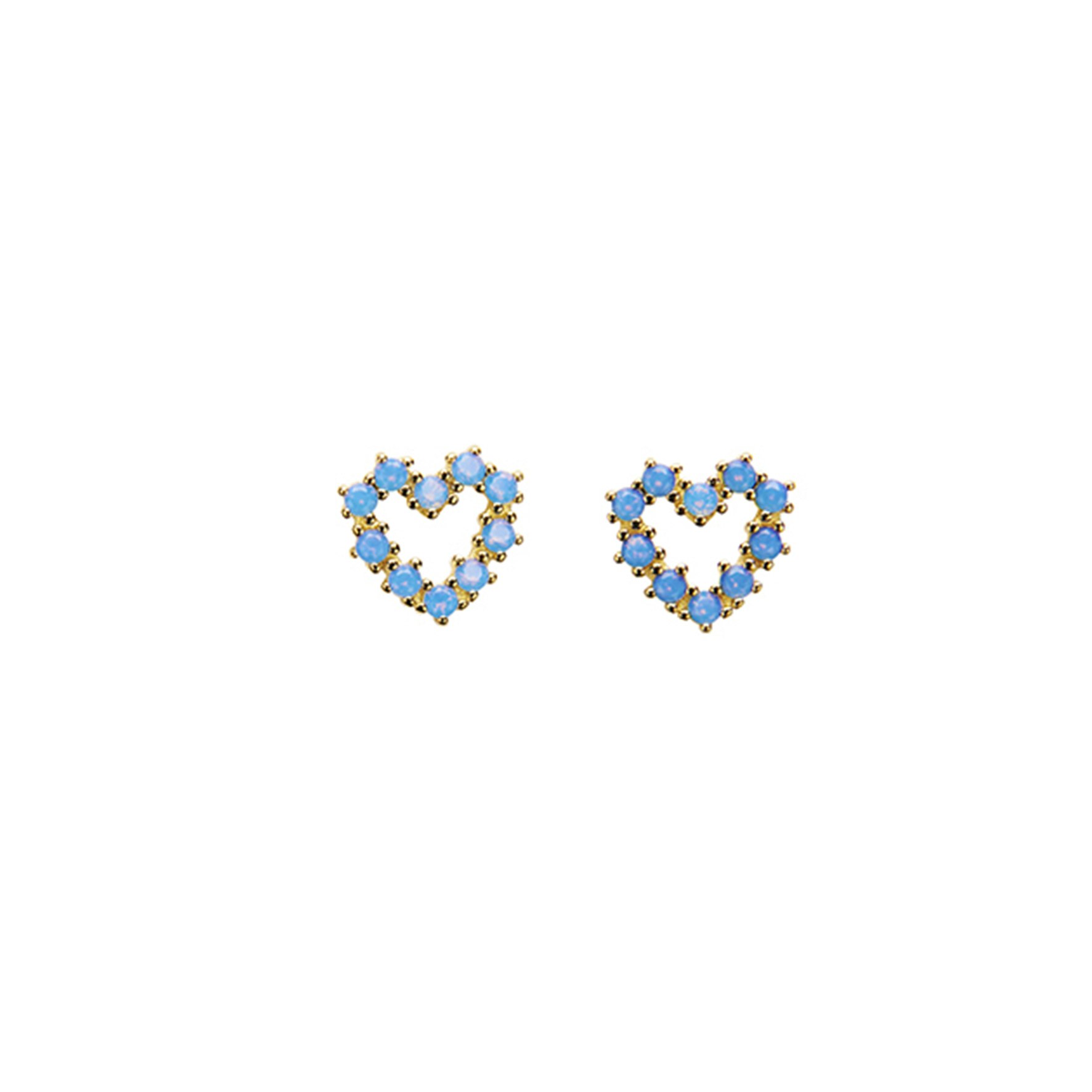 Cæur Crystal Stud Blue Opac from Pico in Goldplated Silver Sterling 925