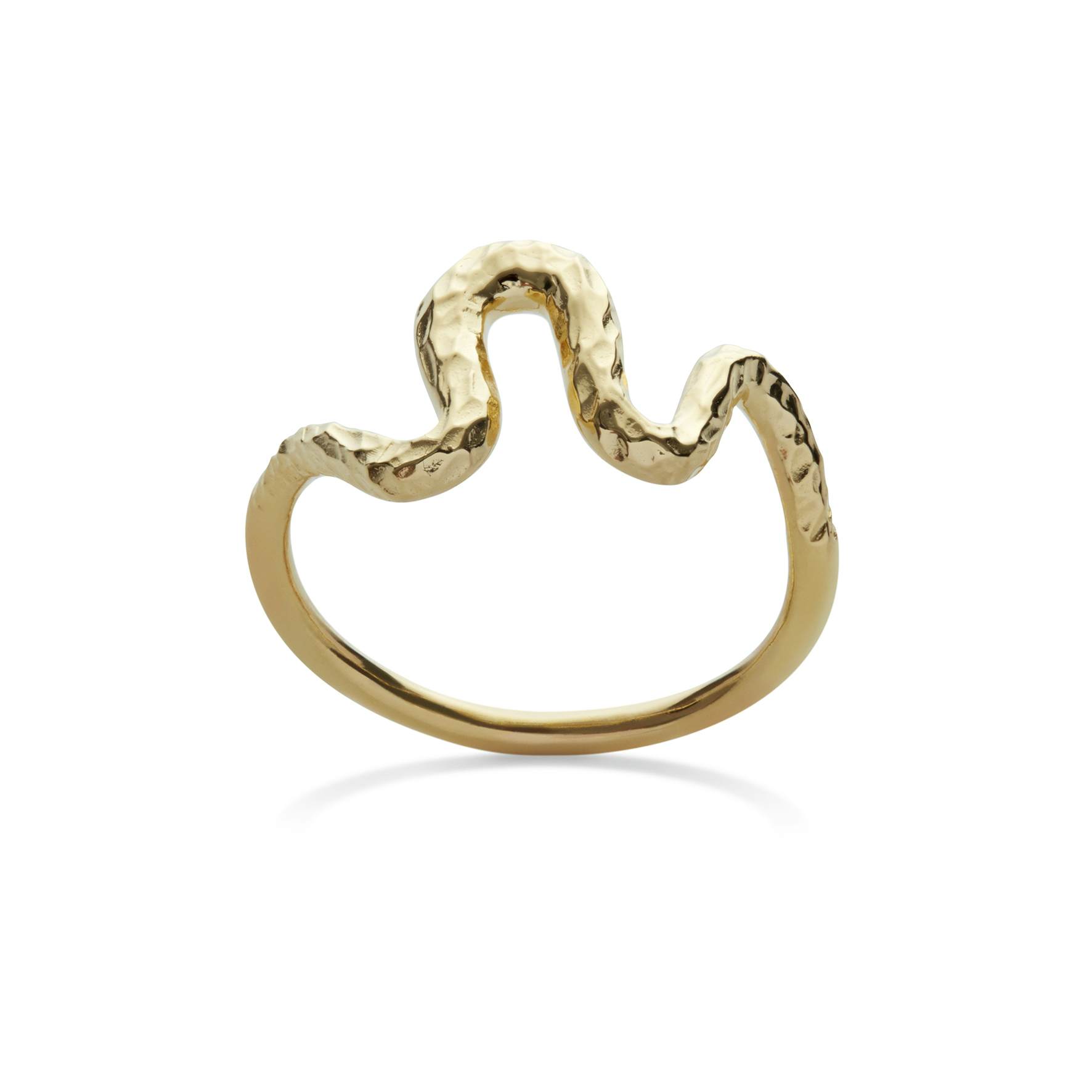 Jenna ring from Maanesten in Goldplated-Silver Sterling 925| Hammered,Blank