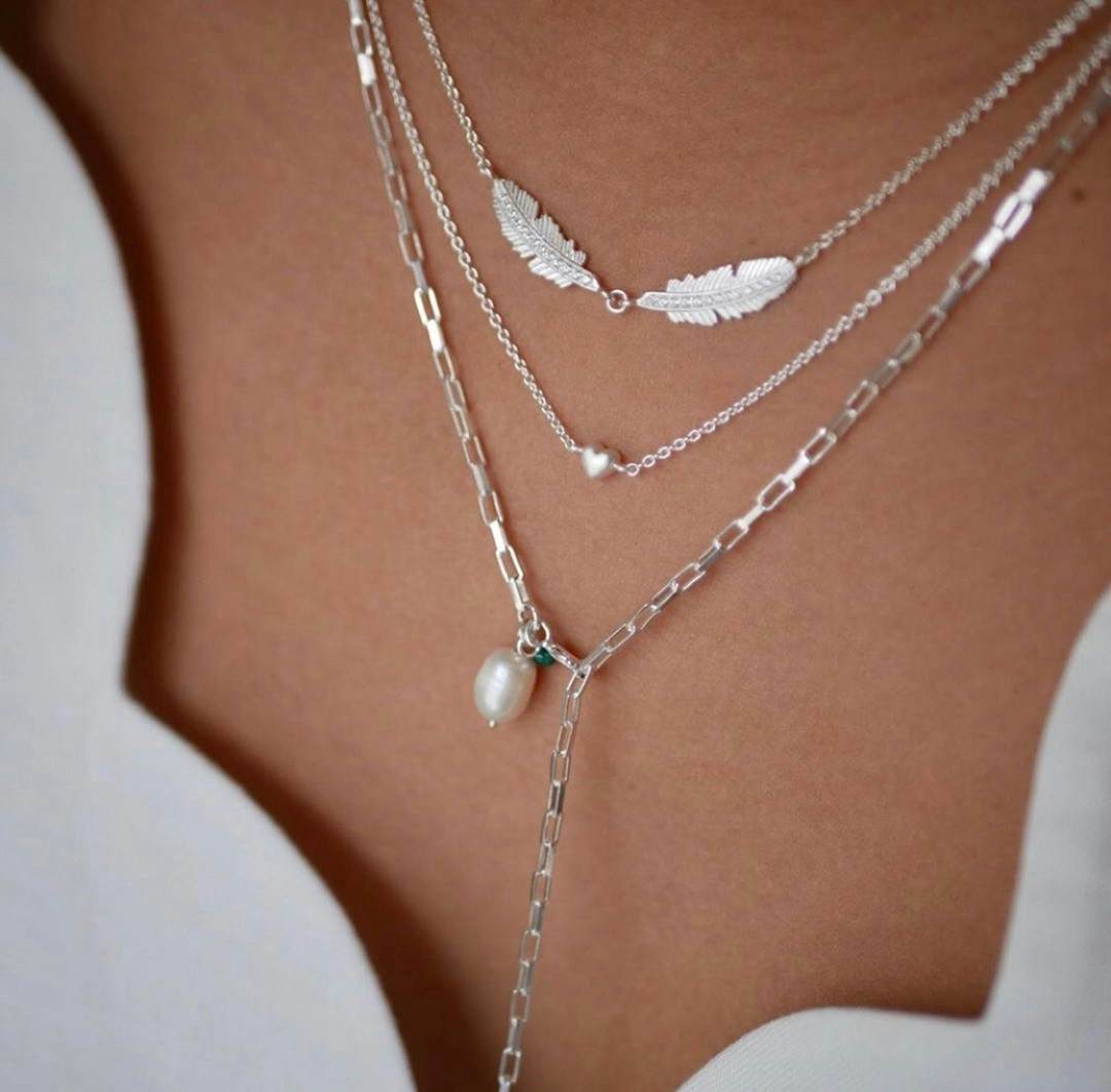 Little Love necklace fra Enamel Copenhagen i Sølv Sterling 925| Matt,Blank