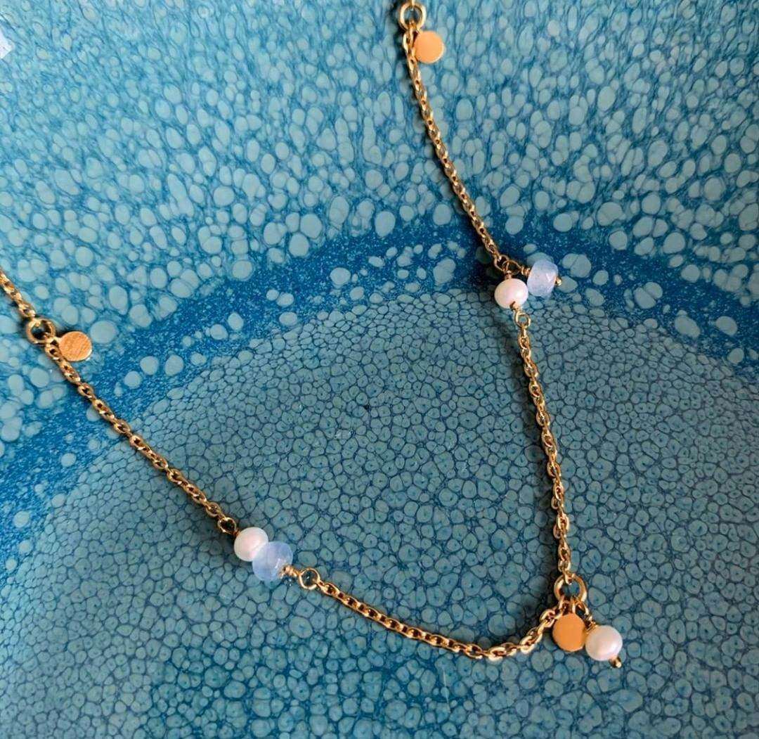 Afterglow Sea Necklace from Pernille Corydon in Goldplated-Silver Sterling 925| Matt,Blank
