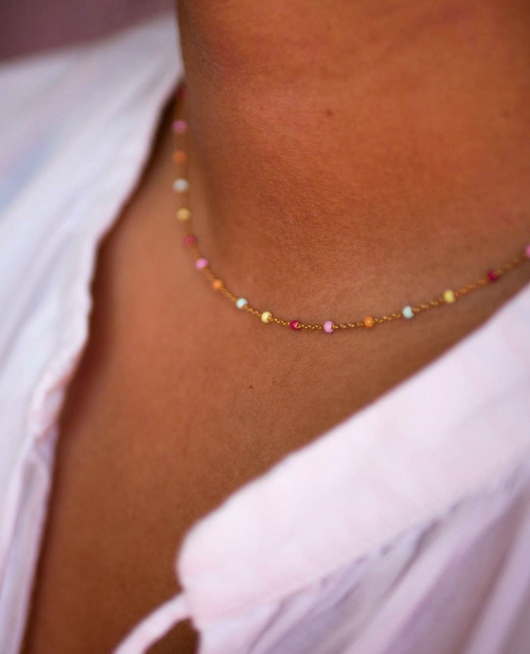 Lola Necklace Rainbow fra Enamel Copenhagen i Sølv Sterling 925
