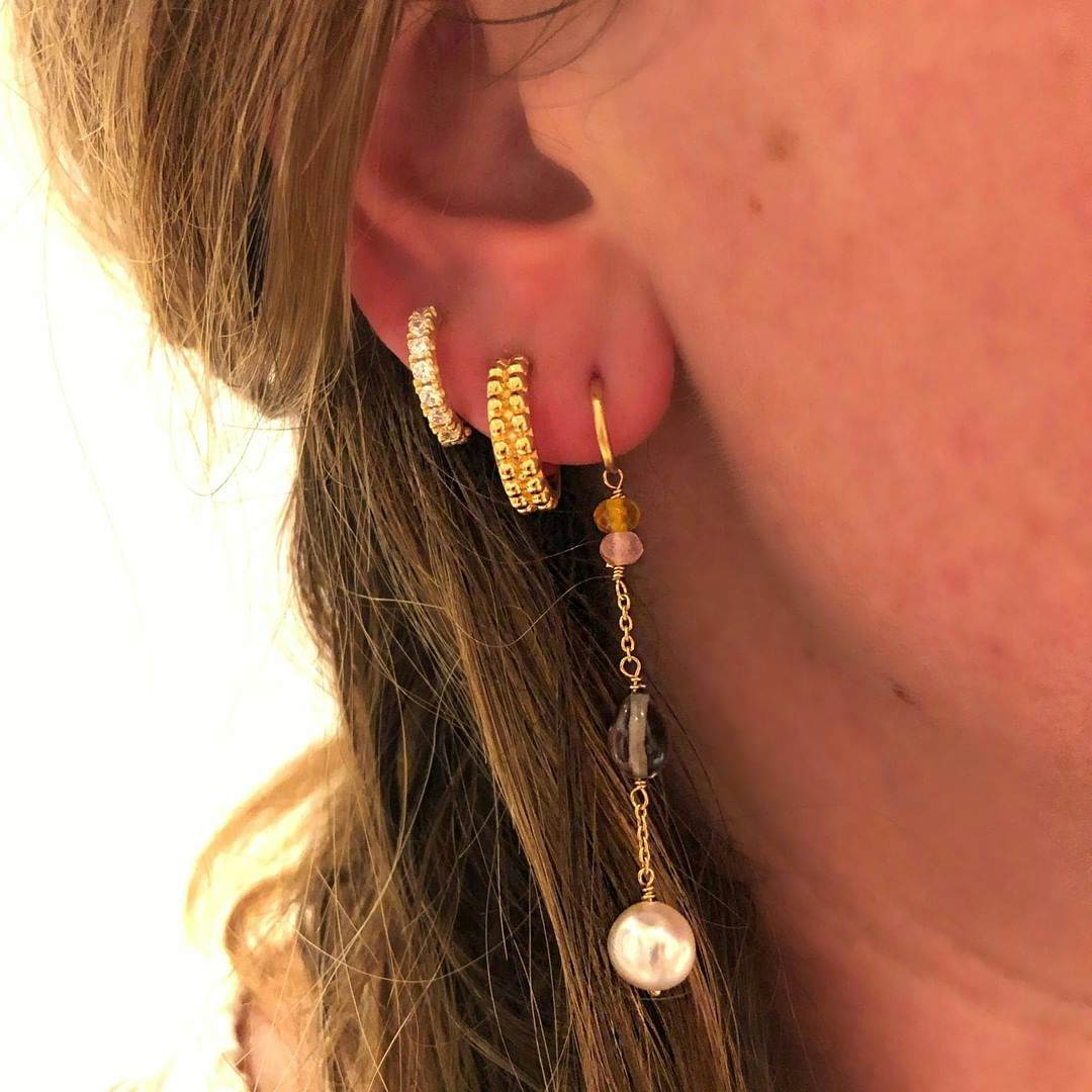 Lagoon Shade Earrings from Pernille Corydon in Goldplated-Silver Sterling 925
