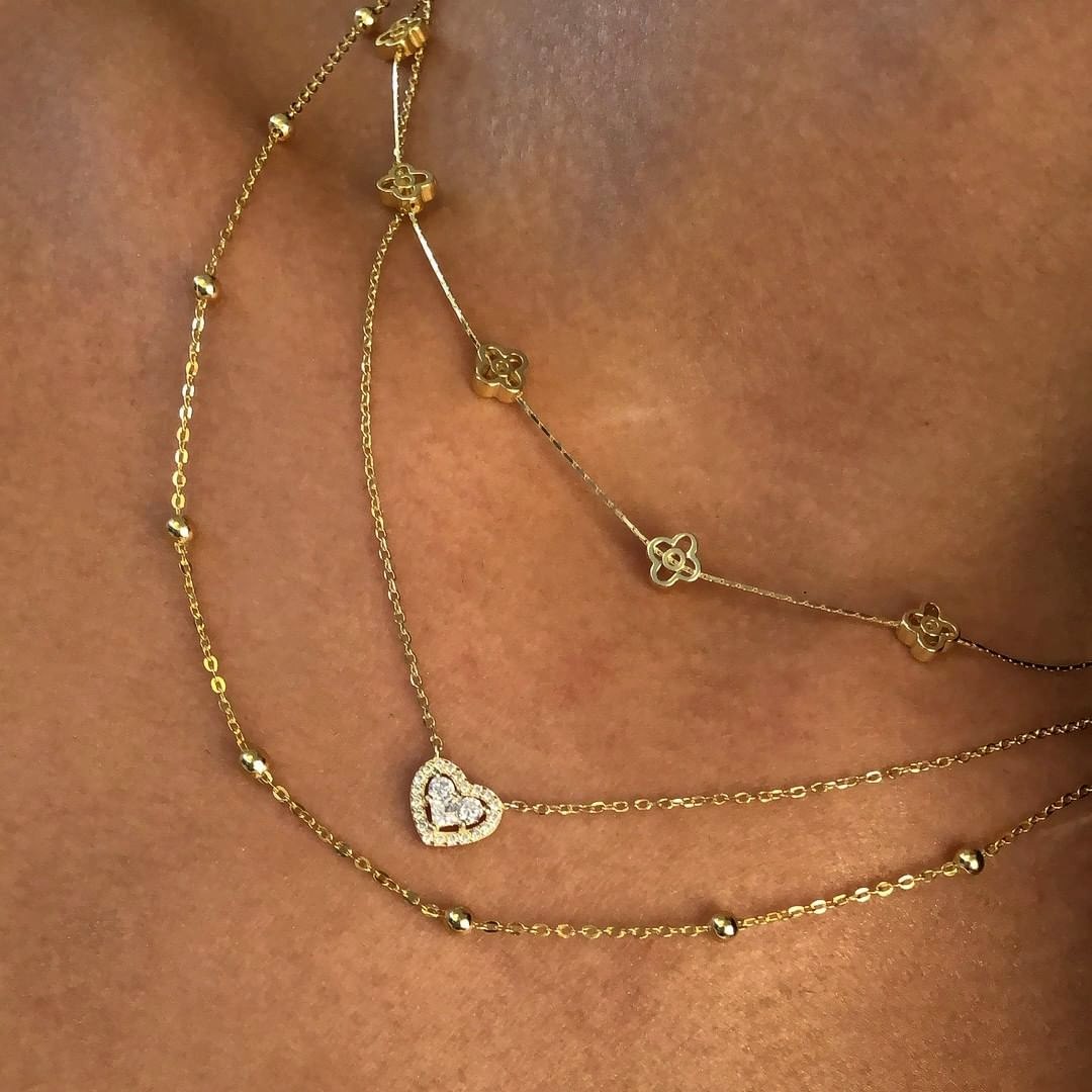 Heart necklace fra By Anne i Forgylt-Sølv Sterling 925