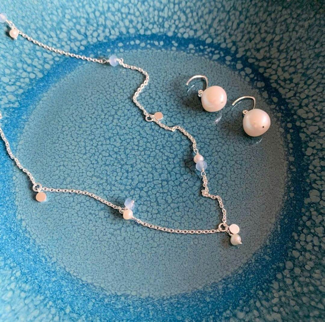 Afterglow Sea Necklace från Pernille Corydon i Förgyllt-Silver Sterling 925| Matt,Blank