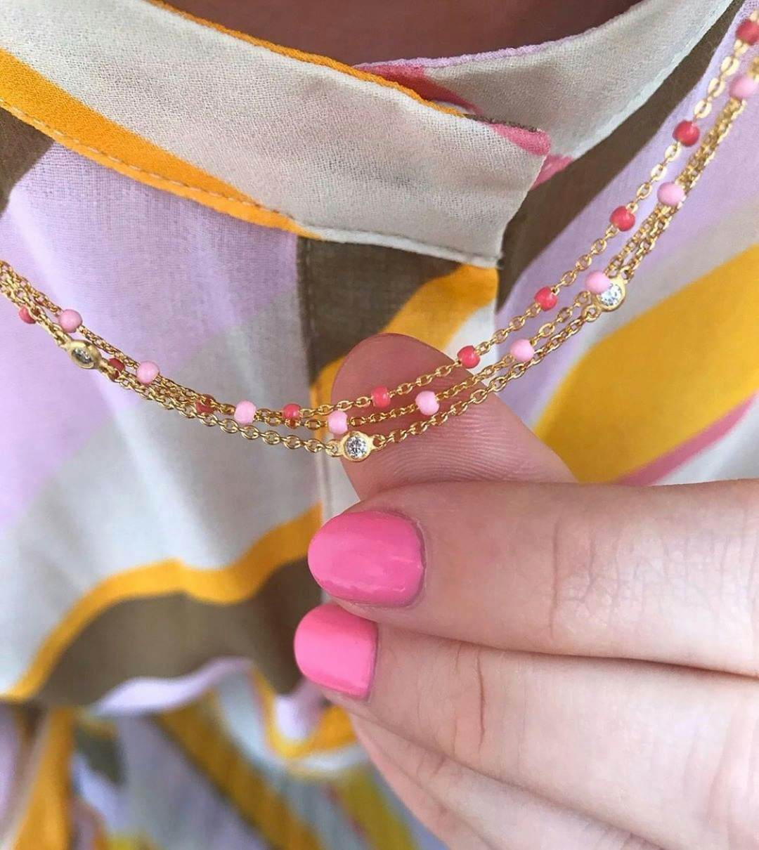Lola necklace Light Pink from Enamel Copenhagen in Goldplated-Silver Sterling 925