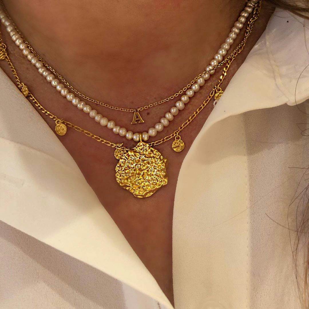 Note necklace von Pernille Corydon in Vergoldet-Silber Sterling 925