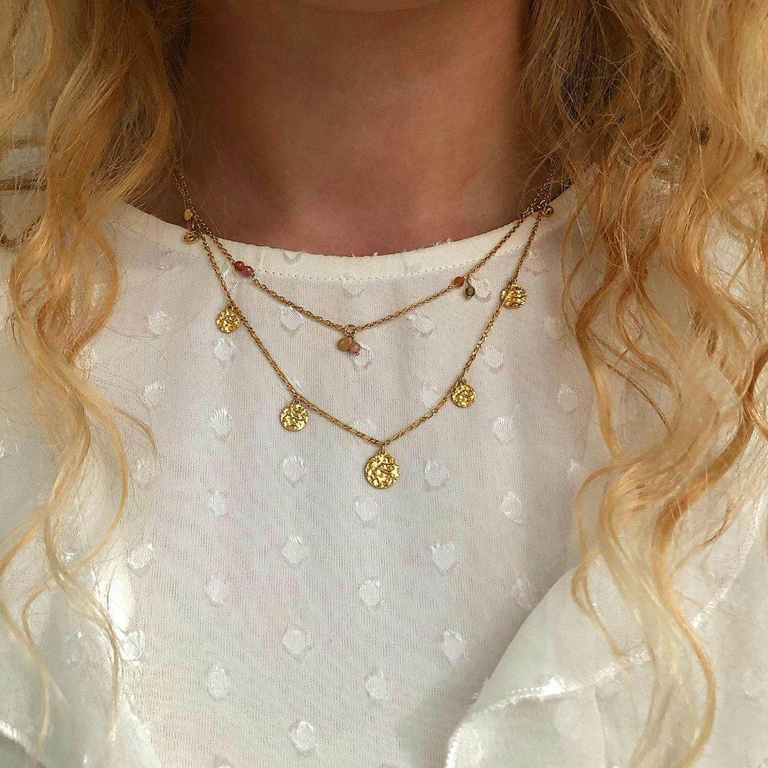 Afterglow Pastel necklace fra Pernille Corydon i Forgyldt-Sølv Sterling 925| Matt,Blank