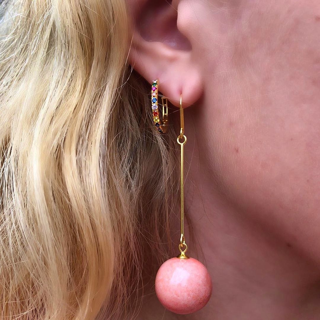 Nubia Big Colour creols from Maanesten in Silver Sterling 925