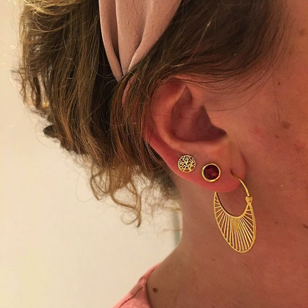 Large Daylight earrings från Pernille Corydon i Förgyllt-Silver Sterling 925