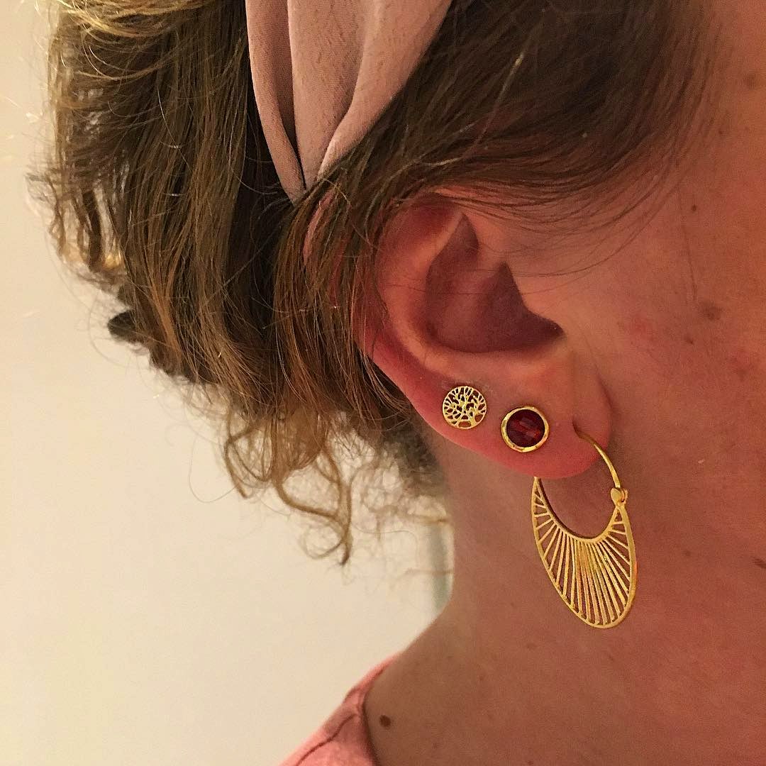 Large Daylight earrings fra Pernille Corydon i Forgyldt-Sølv Sterling 925
