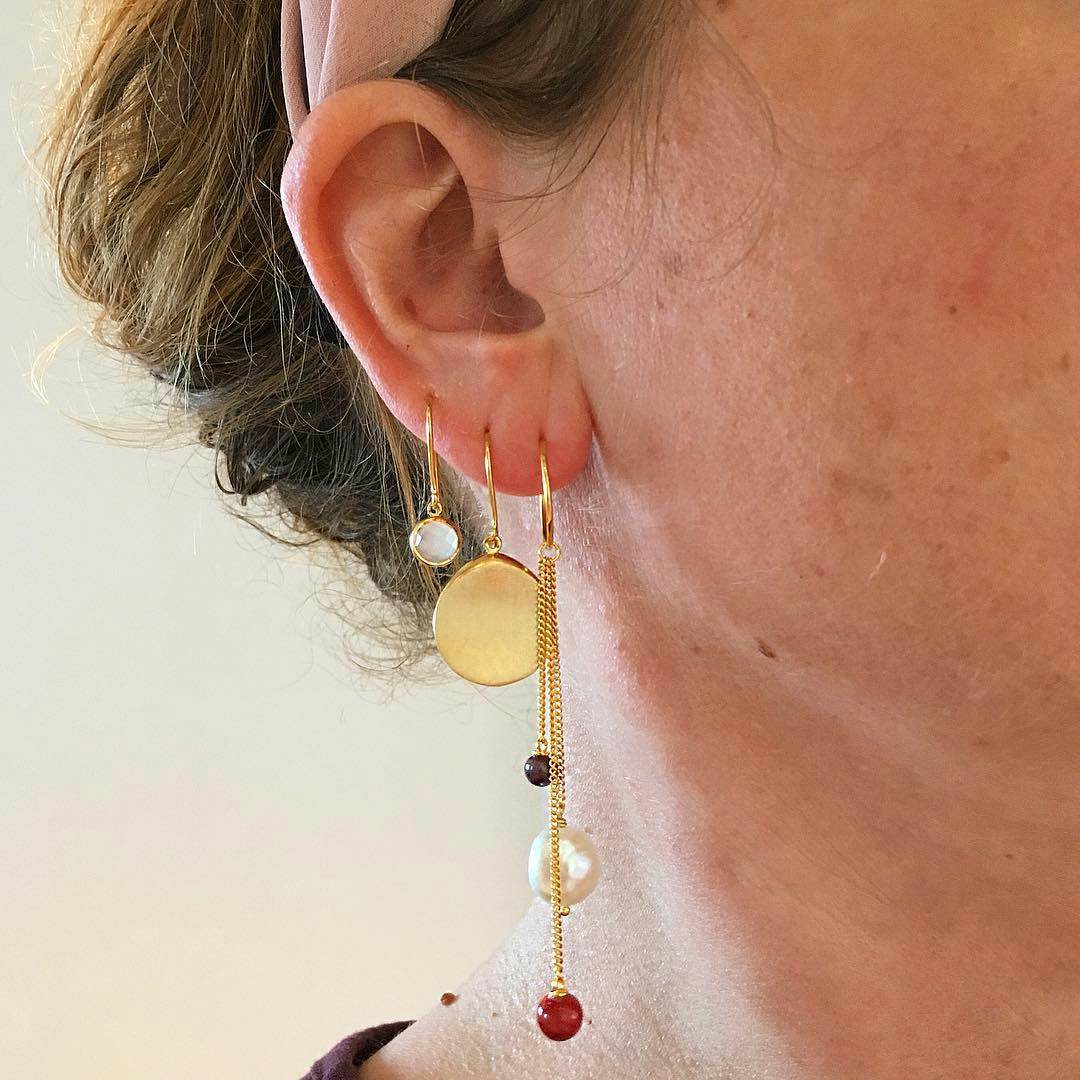 Aura Rose earhooks from Pernille Corydon in Goldplated-Silver Sterling 925