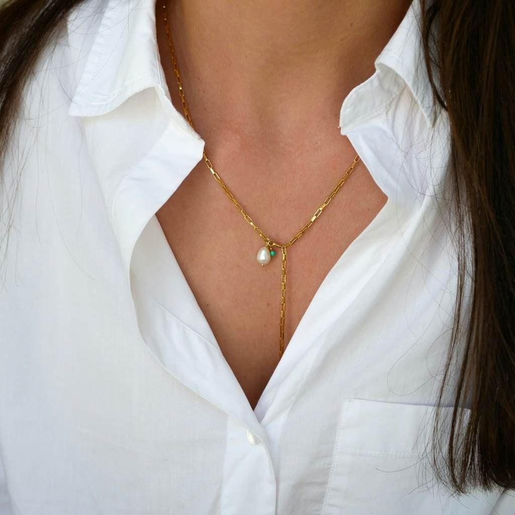 Byblomst omhyggeligt Hover Skønne Azra necklace i Forgyldt-Sølv Sterling 925|Blank fra Enamel  Copenhagen