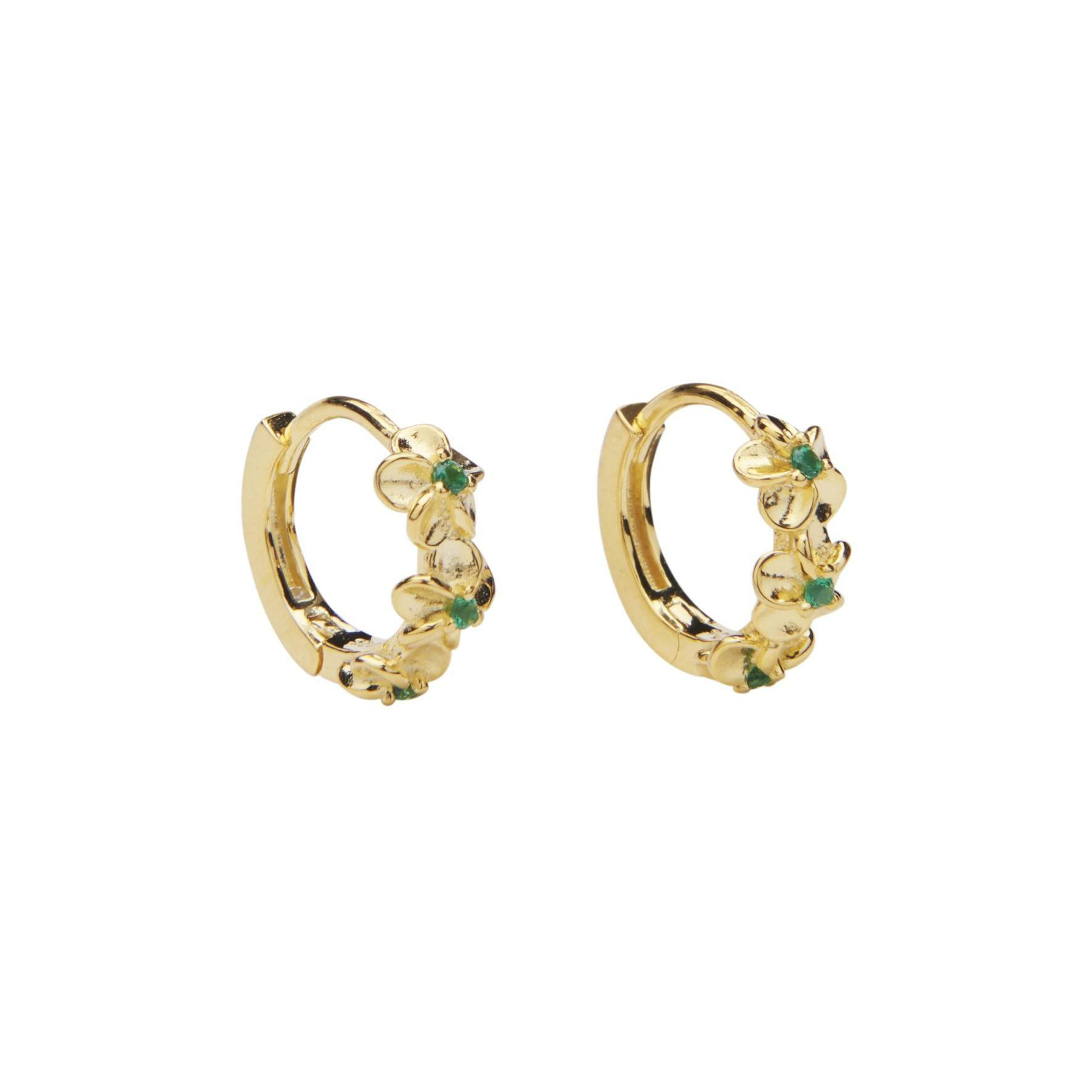 Aster Crystal Hoops Forest from Pico in Goldplated-Silver Sterling 925