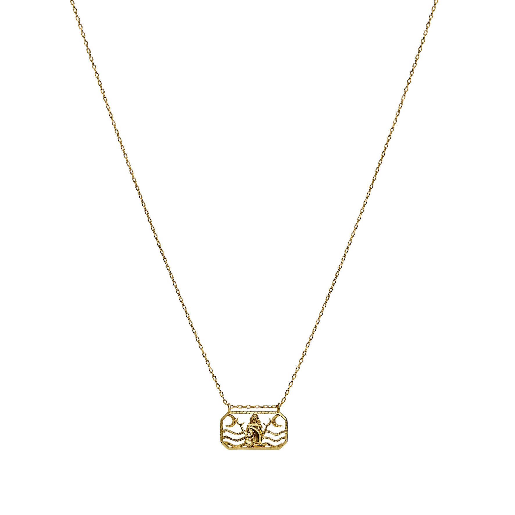 Zodiac Cancer Necklace - Kreps (June 22 - July 21) fra Maanesten i Forgylt-Sølv Sterling 925